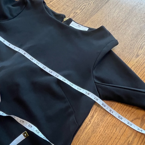 AMANDA UPRICHARD Black Split Back Exposed Zipper 3/4 Sleeve Top Blouse L - Picture 8 of 8